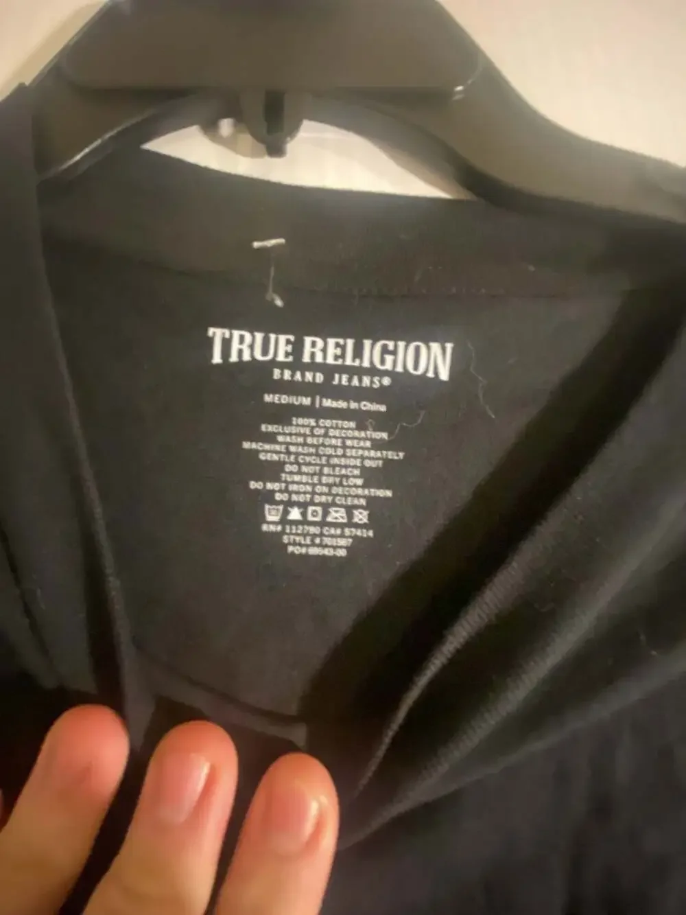 True Religion Patch Multi Logo Jet Black Cotton T-Shirt